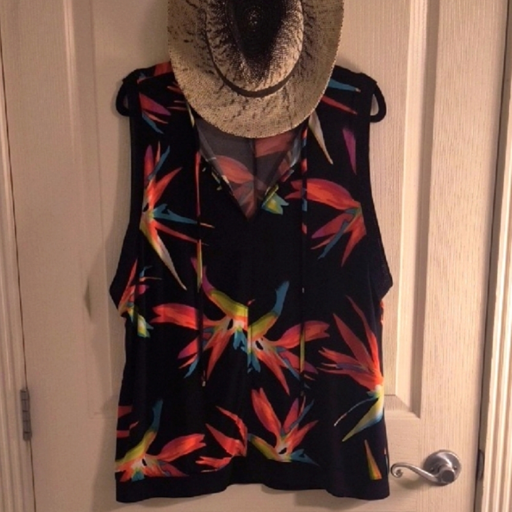 Worthington Hawaiian Floral Sleeveless Top XL EUC - Picture 8 of 8